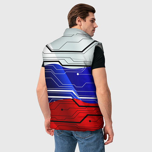 Мужской жилет Символика: русский хакер / 3D-Светло-серый – фото 4
