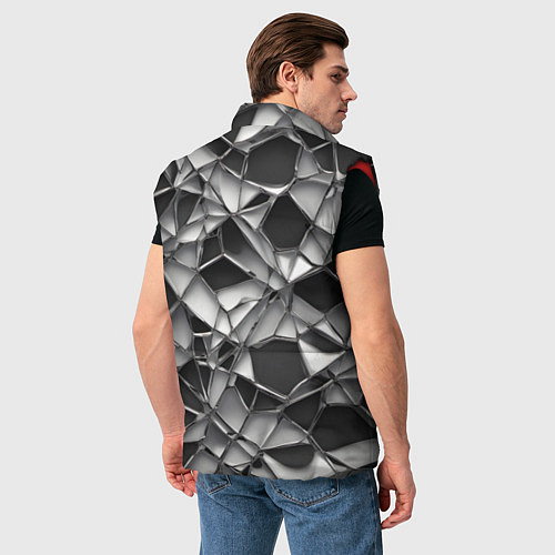 Мужской жилет Чёрно-белая сетка / 3D-Красный – фото 4
