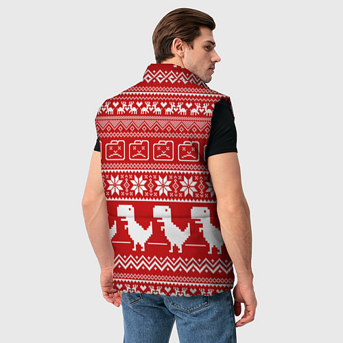 Мужской жилет Динозаврик гугл хром - красный / 3D-Черный – фото 4