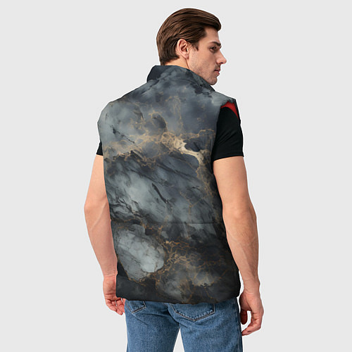 Мужской жилет Темно-серый мрамор / 3D-Красный – фото 4