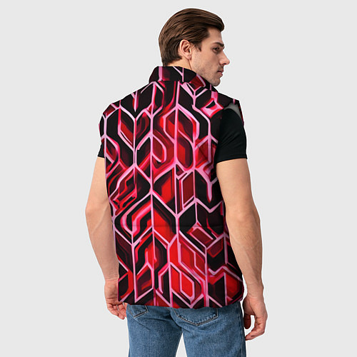 Мужской жилет Красный узор / 3D-Светло-серый – фото 4