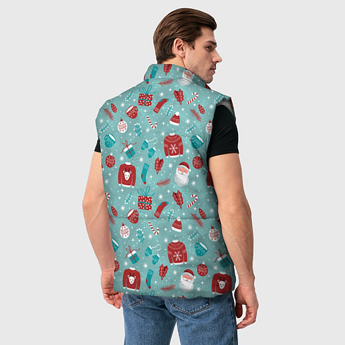 Мужской жилет Праздничный новогодний узор / 3D-Светло-серый – фото 4