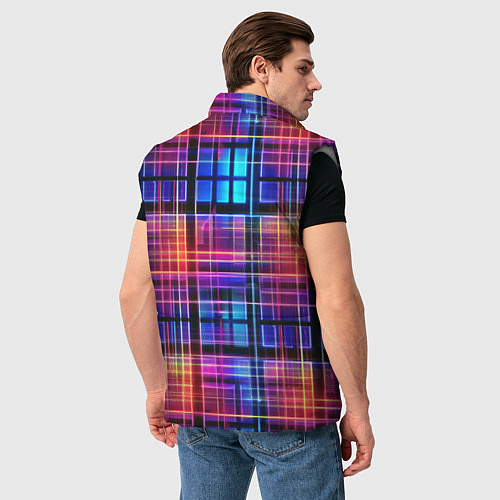Мужской жилет Неоновый паттерн / 3D-Светло-серый – фото 4