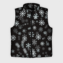 Мужской жилет Снежинки белые на черном