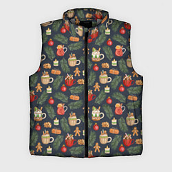 Мужской жилет Новогодние напитки, цвет: 3D-светло-серый