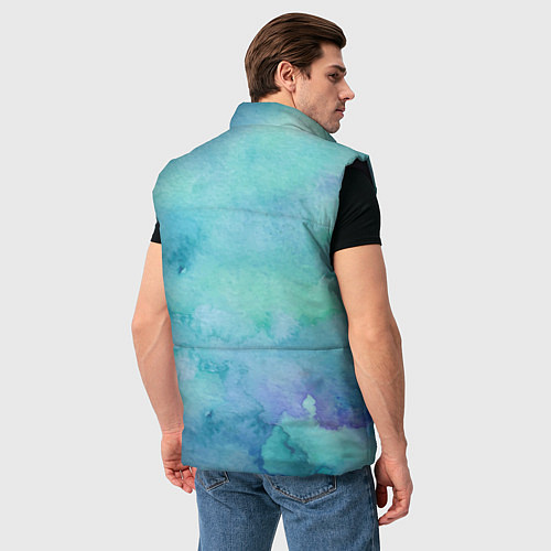 Мужской жилет Бирюзовый дракон узор / 3D-Черный – фото 4