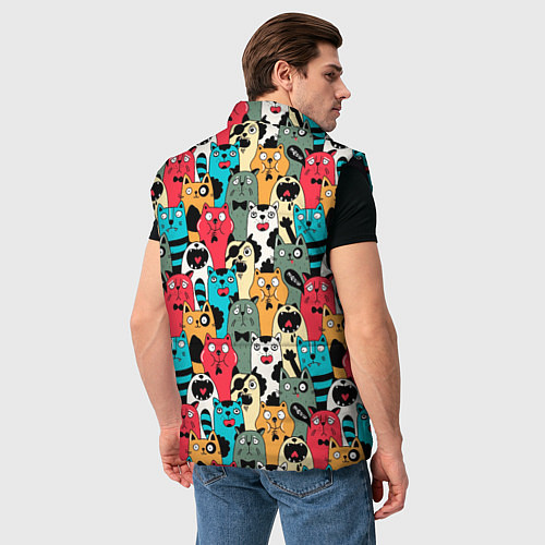Мужской жилет Мультяшные коты / 3D-Черный – фото 4