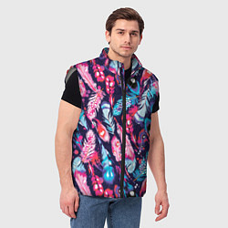 Мужской жилет Экзотические перья разноцветные, цвет: 3D-светло-серый — фото 2