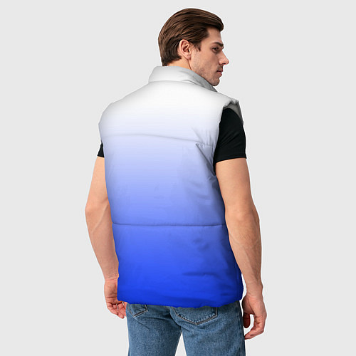 Мужской жилет Градиент бело-синий / 3D-Светло-серый – фото 4