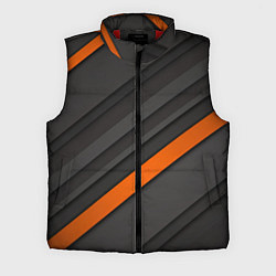 Мужской жилет Оранжевая полоса на сером фоне