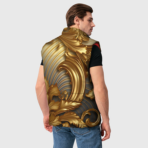 Мужской жилет Золотая текстура и абстракции / 3D-Красный – фото 4