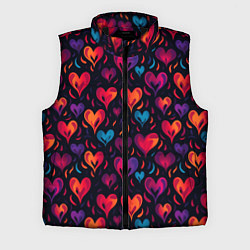 Мужской жилет Паттерн с сердцами, цвет: 3D-черный