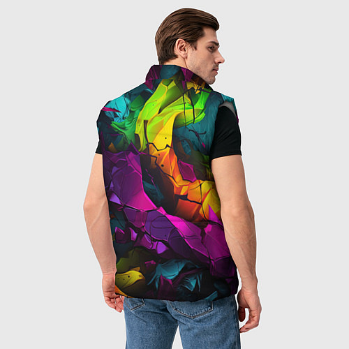 Мужской жилет Яркие разноцветные краски / 3D-Светло-серый – фото 4