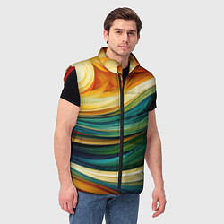 Мужской жилет Абстракция с солнцем, цвет: 3D-красный — фото 2
