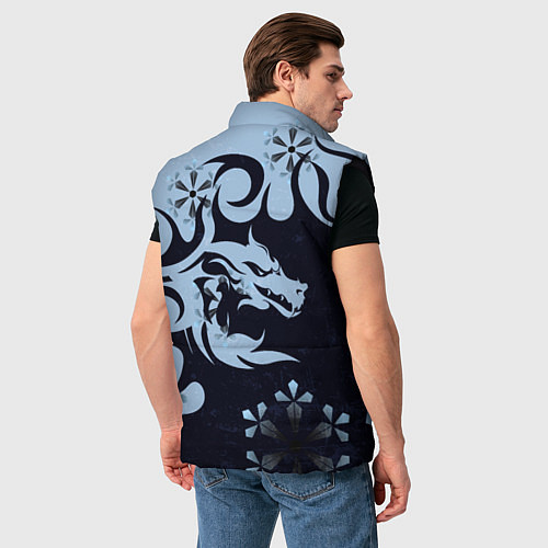 Мужской жилет Дракон со снежинками / 3D-Черный – фото 4