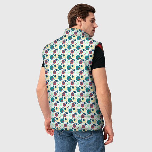Мужской жилет Паттерн кружочки жёлто-красно-зелёный / 3D-Красный – фото 4