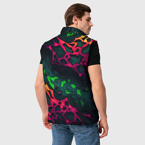 Мужской жилет Яркая абстракция в стиле камуфляжа / 3D-Черный – фото 4