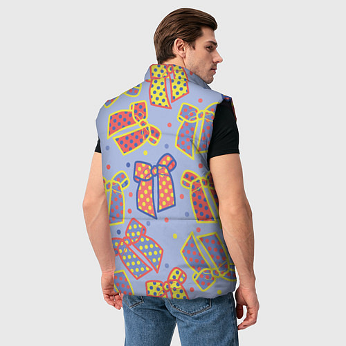 Мужской жилет Узор с яркими разноцветными бантами в горошек / 3D-Черный – фото 4