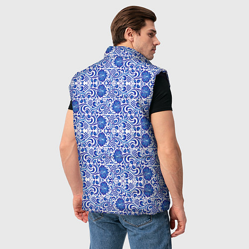 Мужской жилет Гжельская роспись / 3D-Черный – фото 4