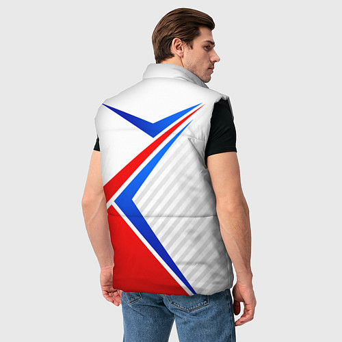 Мужской жилет Герб РФ - классические цвета флага / 3D-Черный – фото 4