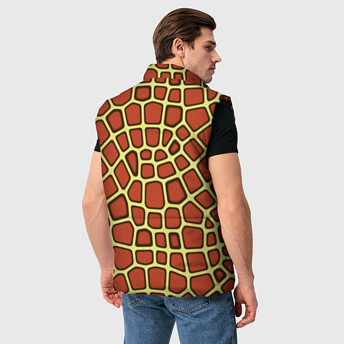 Мужской жилет Паттерн красных плит на жёлтом / 3D-Черный – фото 4