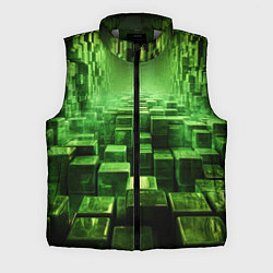 Мужской жилет Зеленые квадраты в лабиринте, цвет: 3D-светло-серый