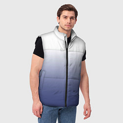 Мужской жилет Туманный градиент бело-синий, цвет: 3D-черный — фото 2