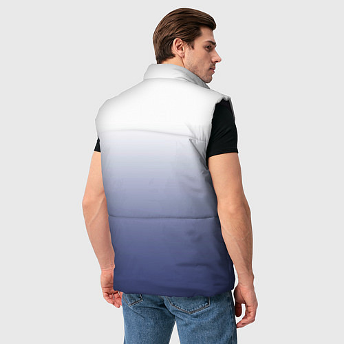 Мужской жилет Туманный градиент бело-синий / 3D-Черный – фото 4