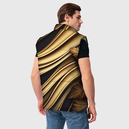 Мужской жилет Золотая объемная абстракция / 3D-Светло-серый – фото 4