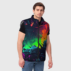 Мужской жилет Яркие пятна абстракции, цвет: 3D-светло-серый — фото 2