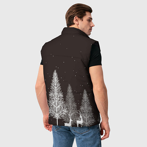 Мужской жилет Олени в лесу / 3D-Черный – фото 4