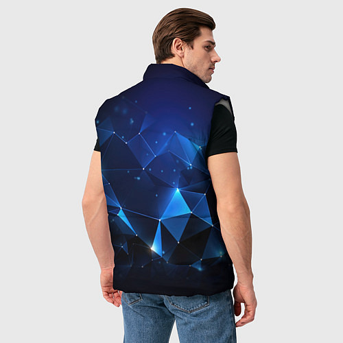 Мужской жилет Синяя геометрическая абстракция / 3D-Светло-серый – фото 4