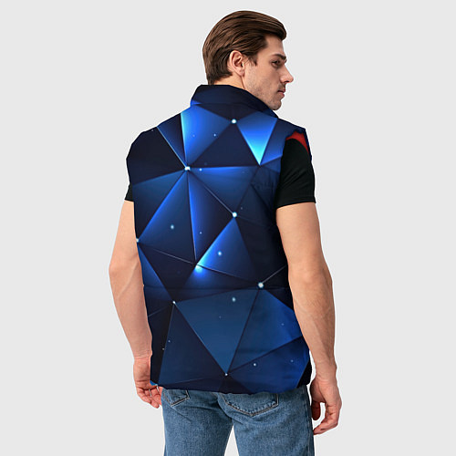 Мужской жилет Синяя геометрическая абстракция / 3D-Красный – фото 4