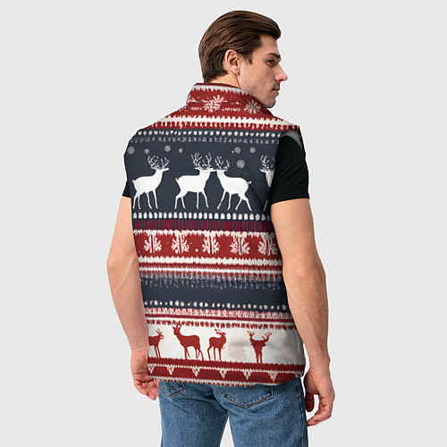 Мужской жилет Олени белые и красные свитер новогодний / 3D-Светло-серый – фото 4