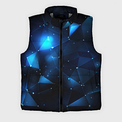 Мужской жилет Синяя геометрическая абстракция, цвет: 3D-светло-серый