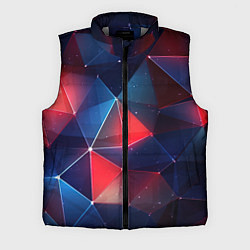 Мужской жилет Синяя геометрическая абстракция, цвет: 3D-светло-серый