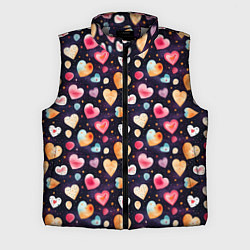 Мужской жилет Паттерн с сердечками на Валентинов день, цвет: 3D-светло-серый