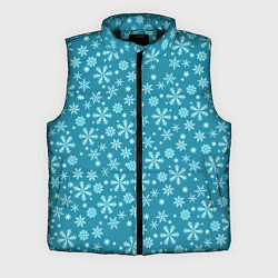 Мужской жилет Снежный новогодний паттерн, цвет: 3D-черный