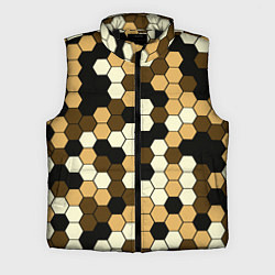 Мужской жилет Камуфляж гексагон коричневый, цвет: 3D-черный
