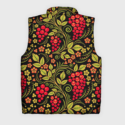 Мужской жилет Хохломская роспись красные ягоды / 3D-Светло-серый – фото 2