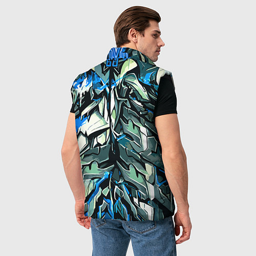 Мужской жилет Синий камень на чёрном фоне / 3D-Черный – фото 4