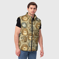 Мужской жилет Паттерн лесной ежик, цвет: 3D-черный — фото 2