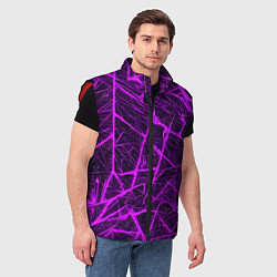 Мужской жилет Фиолетовая паутина на чёрном фоне, цвет: 3D-красный — фото 2