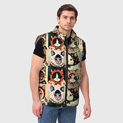 Мужской жилет Кот Алёнка - поп арт, цвет: 3D-светло-серый — фото 2
