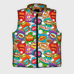 Мужской жилет Bang Boom Ouch pop art pattern, цвет: 3D-красный