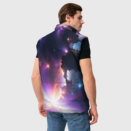 Мужской жилет Космическая вспышка / 3D-Черный – фото 4