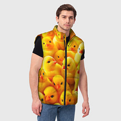 Мужской жилет С желтыми цыплятами, цвет: 3D-черный — фото 2