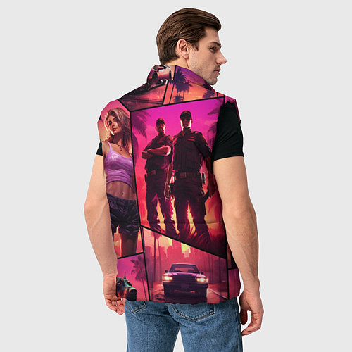 Мужской жилет GTA V style art / 3D-Черный – фото 4