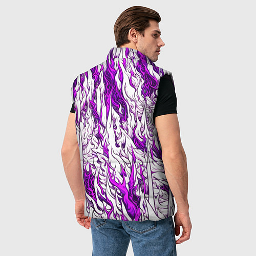 Мужской жилет Белый и розовый узор / 3D-Черный – фото 4