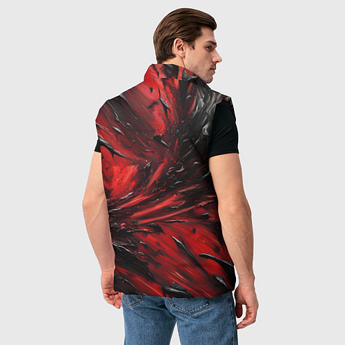 Мужской жилет Чёрная и красная субстанция / 3D-Черный – фото 4